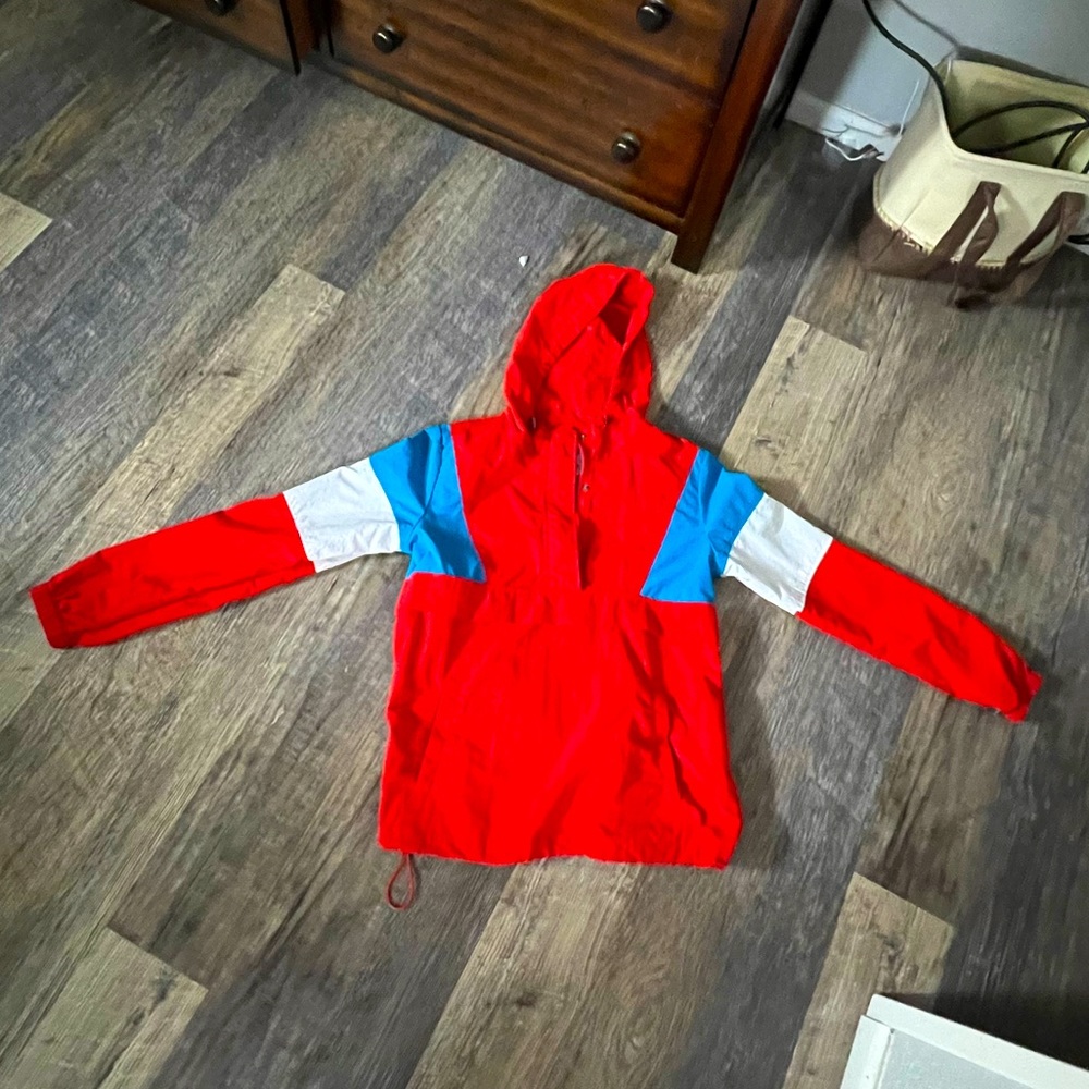 vibrant half zip-up windbreaker